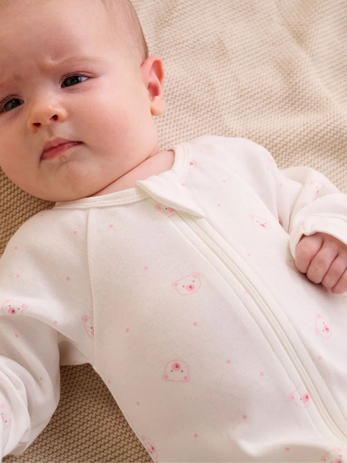 Комбинезон для новорожденных Purebaby Pale Pink Bear — фото 2