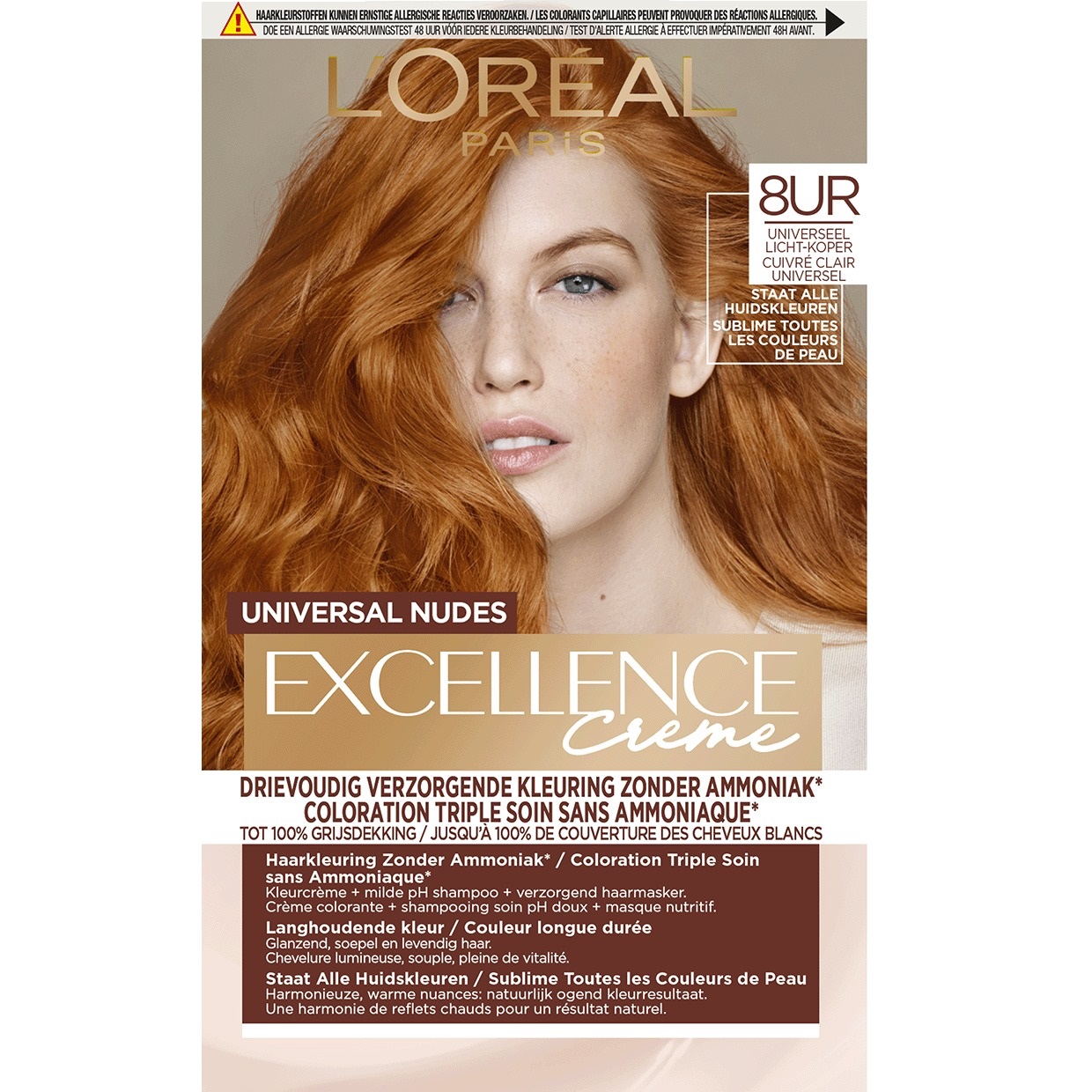 

Краска для волос L'Oreal Paris Excellence Creme Universal Nudes, 8UR light copper