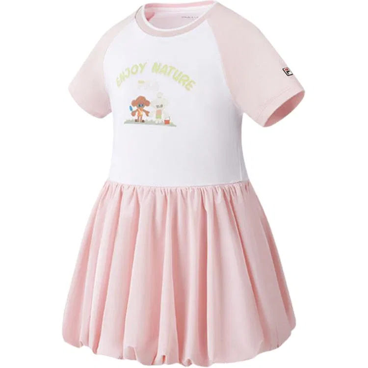 Детское платье для девочек с круглым вырезом Pre School Dresses Crew Neck FILA KIDS — фото 3