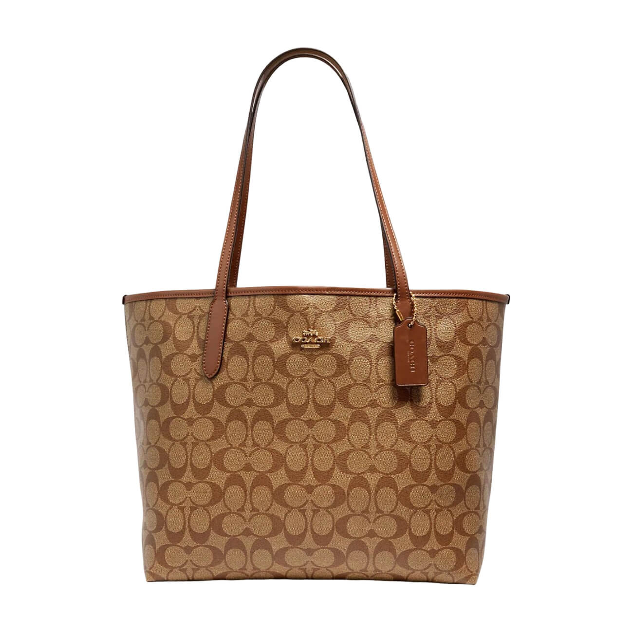 

Сумка Coach Outlet City Tote In Signature Canvas, бежевый/коричневый