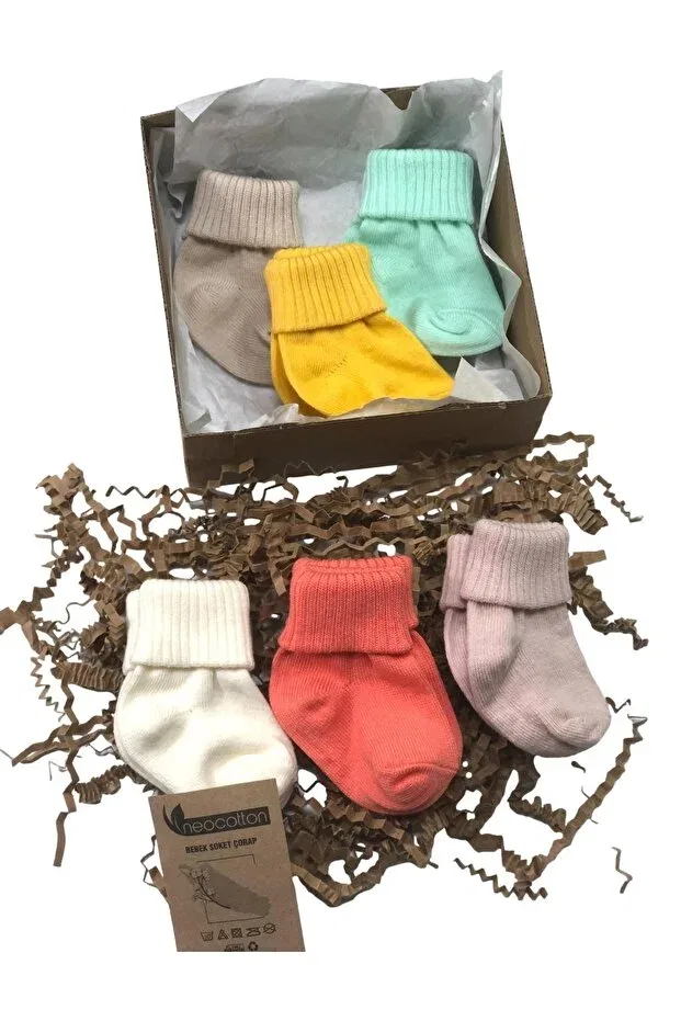 Детские носки с длинным манжетом Basics Neocotton, Ecru — фото 3