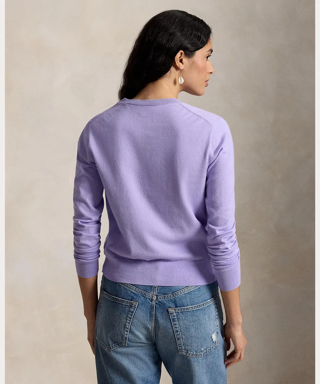 Женский хлопковый кардиган с вышивкой Polo Ralph Lauren, Purple — фото 4