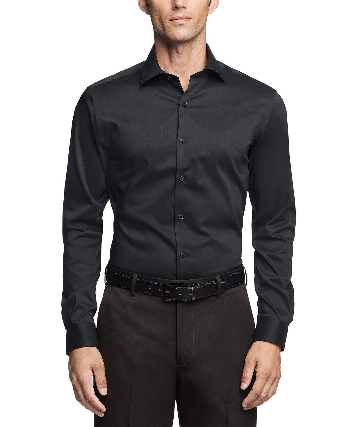 

Мужская классическая рубашка slim fit с гибким воротником Van Heusen, черный