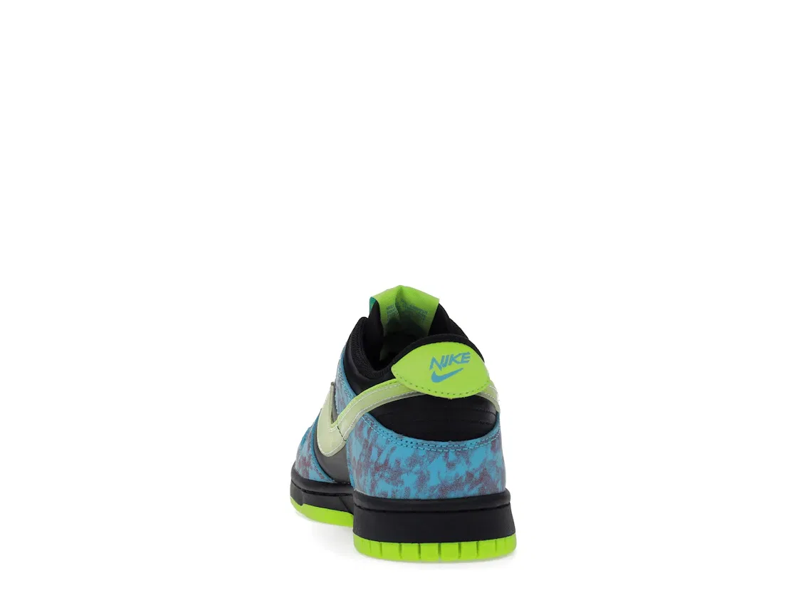 Детские кроссовки Lifestyle с принтом Nike Dunk Low SE Nike, Multi-Color/Black/Baltic Blue/Volt — фото 4