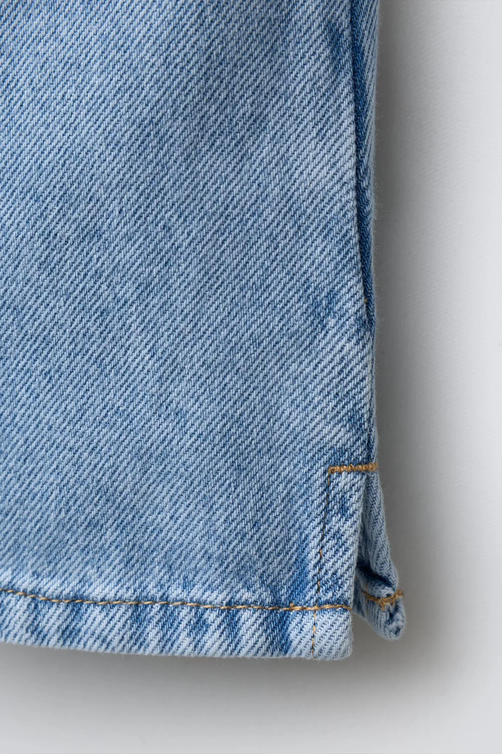 Джинсовый топ с волнообразным рисунком ZARA, Mid-Blue — фото 4