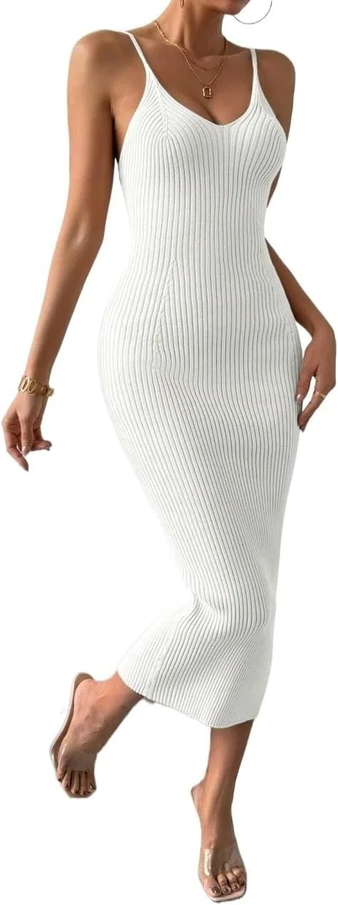 Женское облегающее платье без рукавов Bodycon, Beige