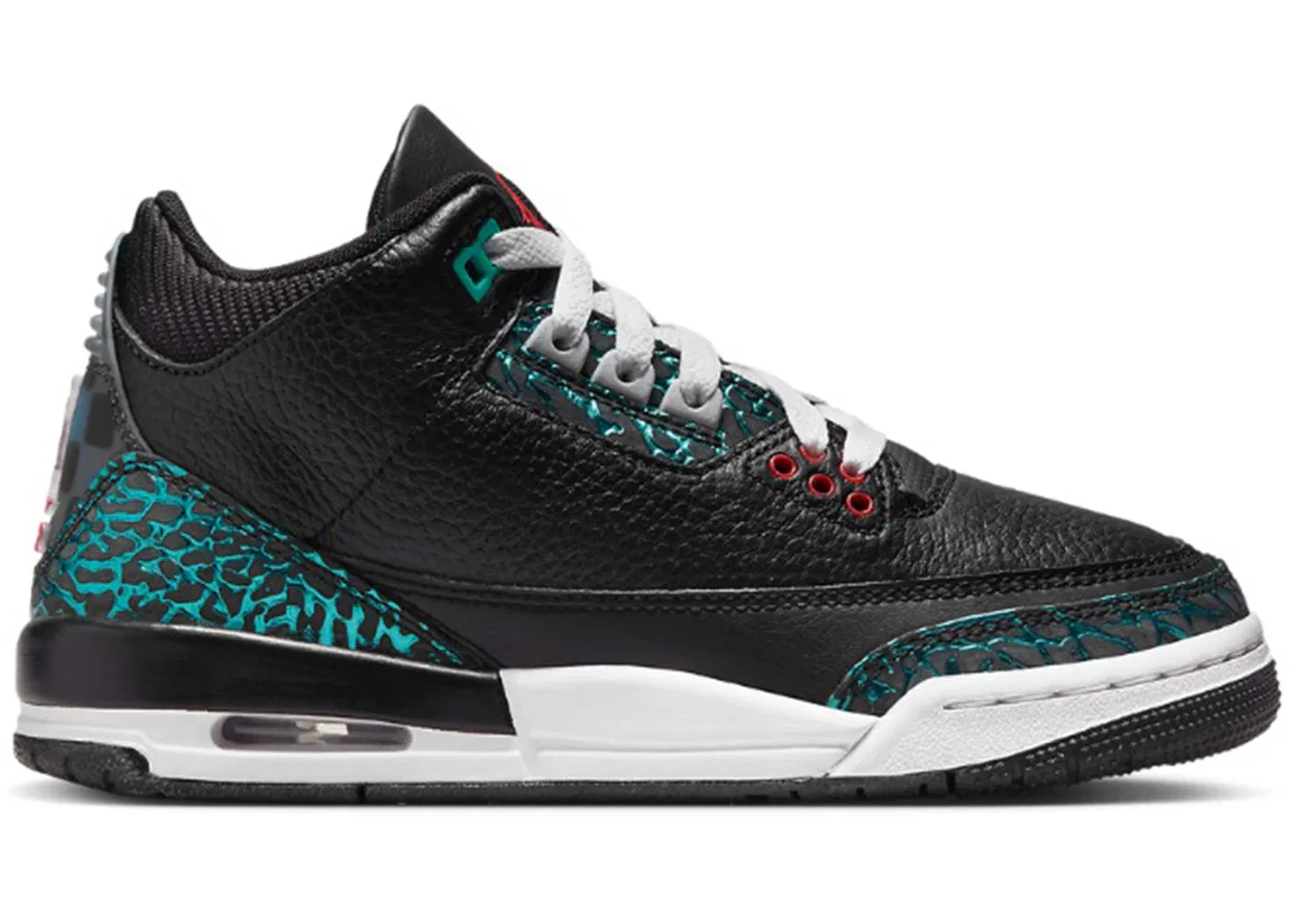 Детские кроссовки Lifestyle Jordan 3 Retro SE Moto Jordan, Black/Siren Red-Hyper Jade-White