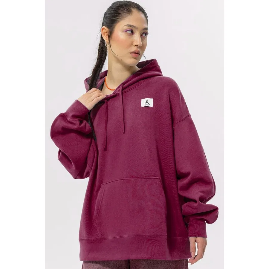 Женский худи oversize с капюшоном Jordan Flight Fleece Nike, Сливовый