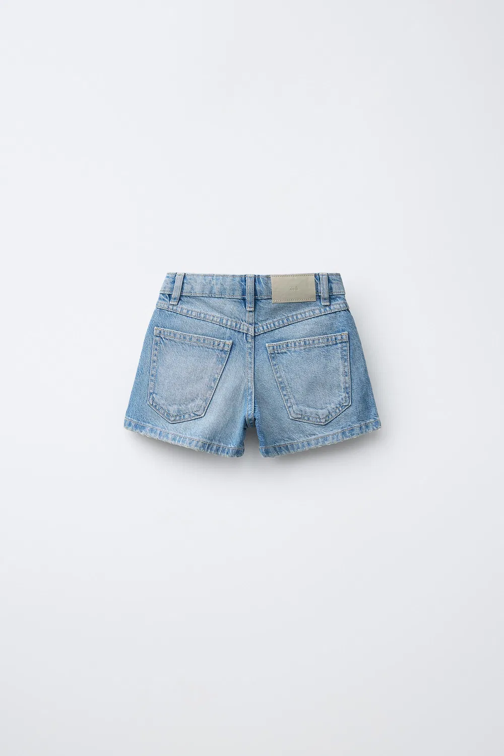 Джинсовые шорты-бермуды с имитацией жемчуга ZARA, Blue — фото 2