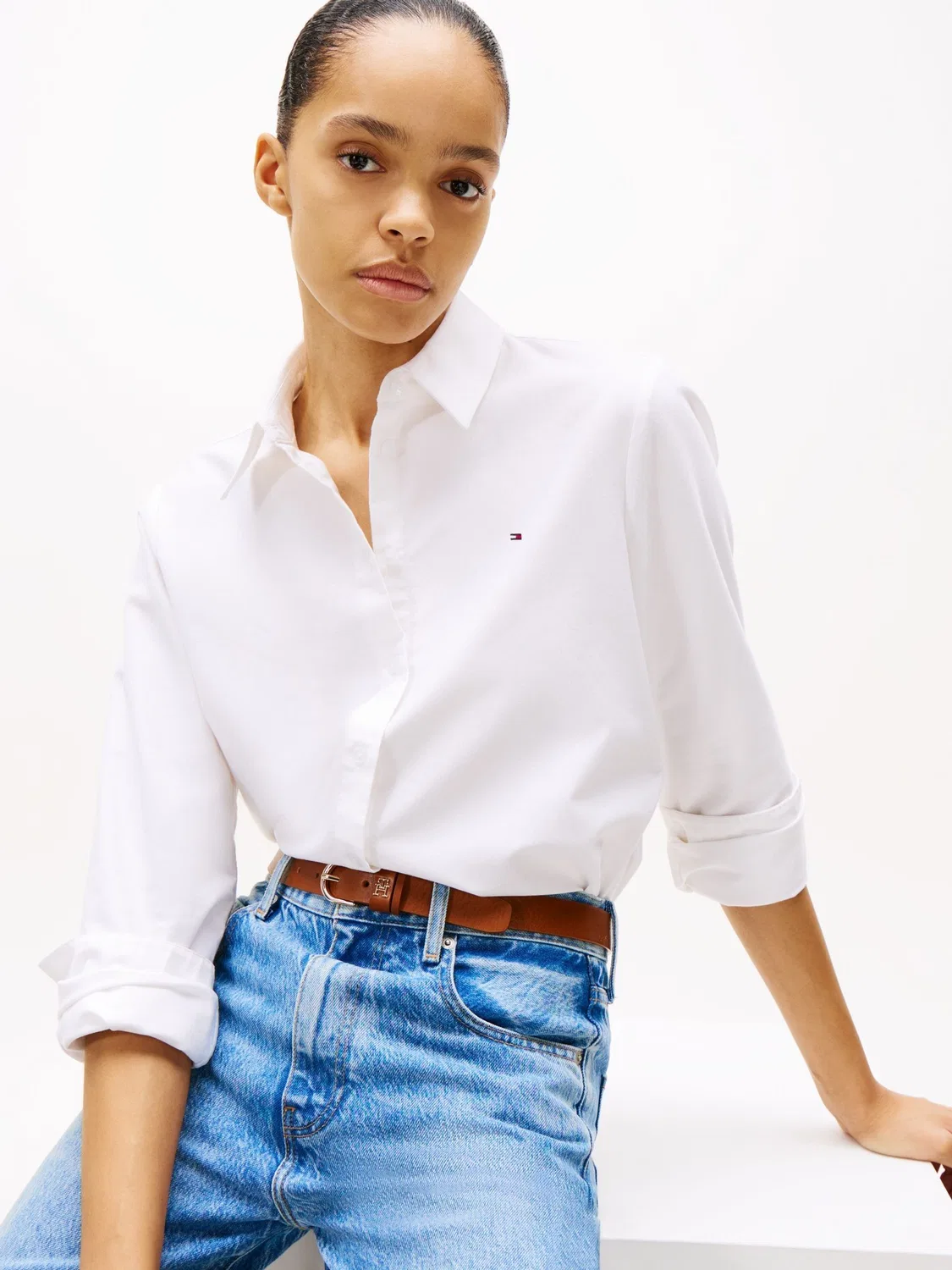 Рубашка свободного кроя Oxford Tommy Hilfiger, белый — фото 4