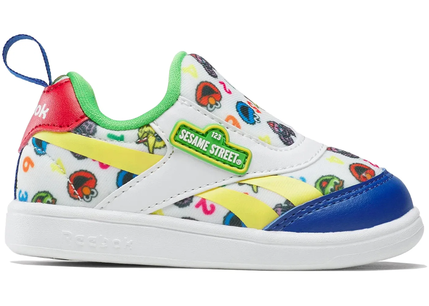 Детские кроссовки без шнурков Sesame Street Reebok Club C Revenge Slip-On Reebok, White/Green/Yellow