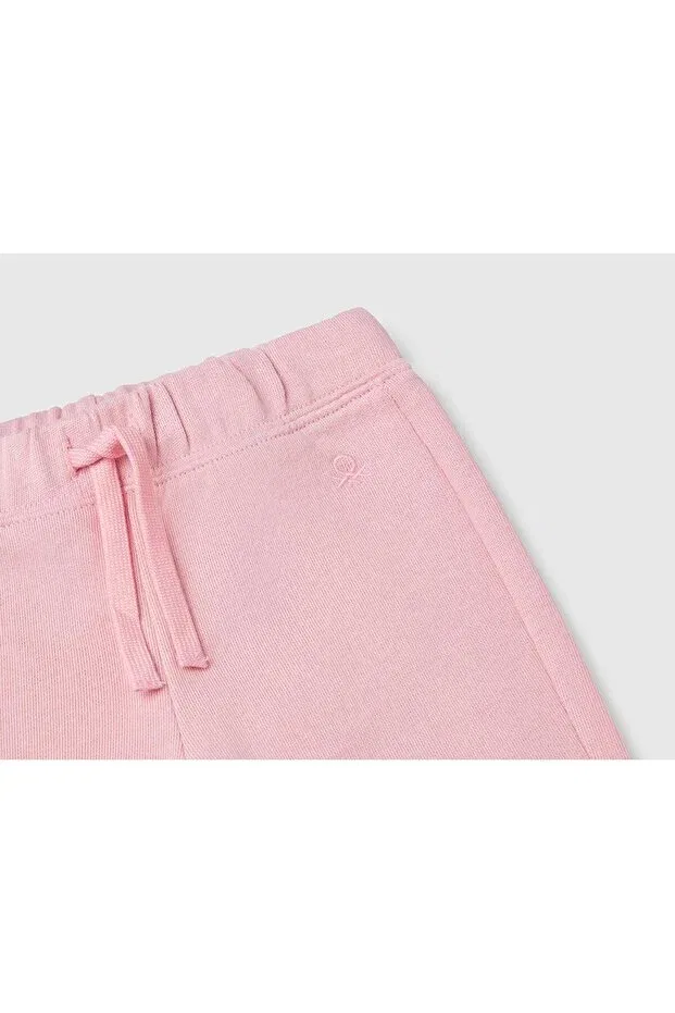 Детские спортивные штаны для девочек хлопковые с принтом United Colors Of Benetton, Pink — фото 3