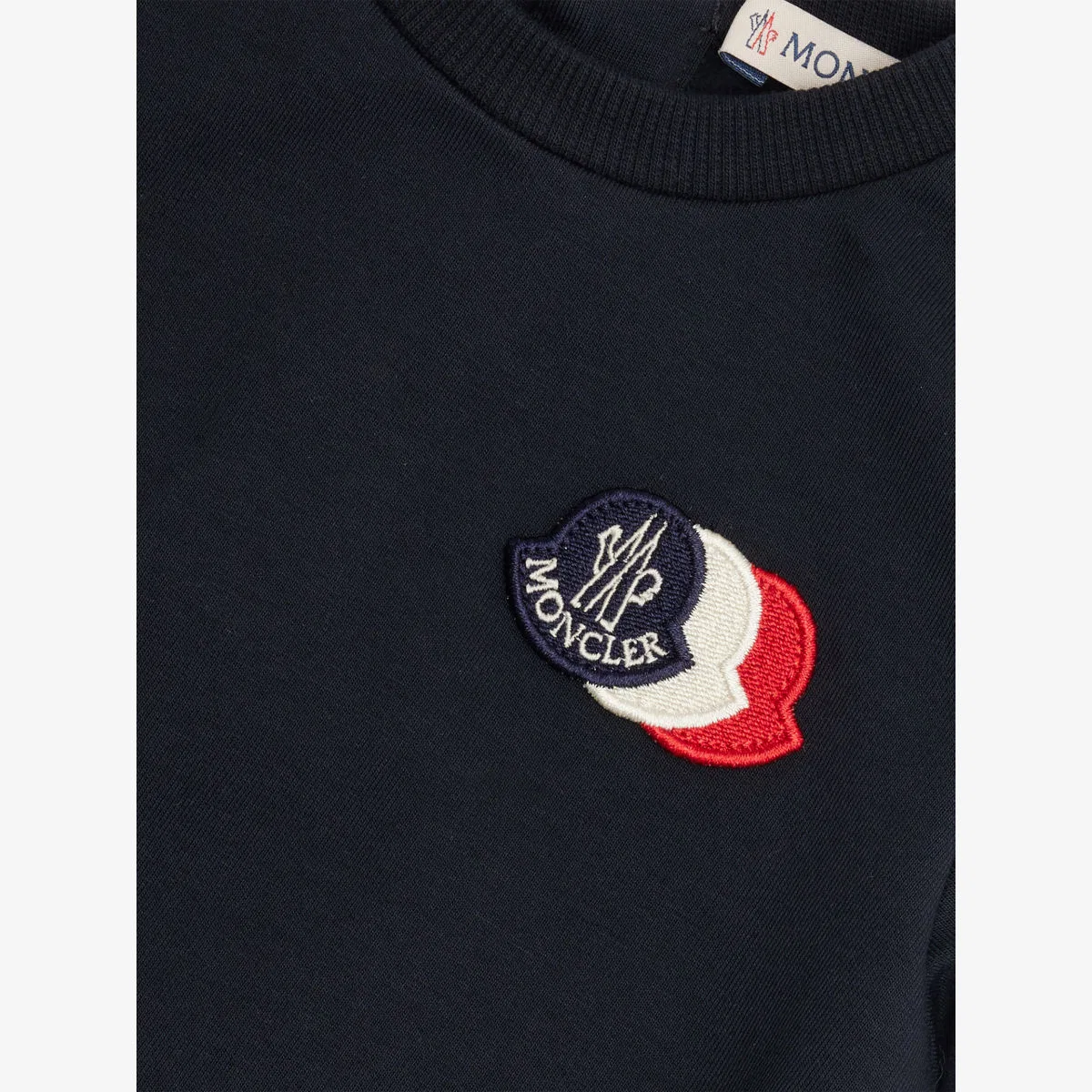 Спортивный костюм из эластичного хлопка с нашивками от Brand-patch Moncler, темно-синий — фото 2