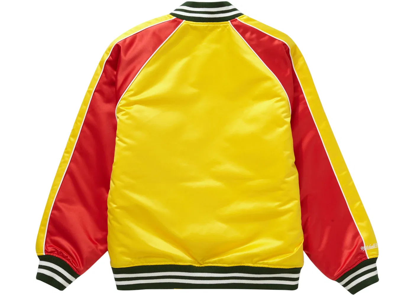 Мужская куртка-бомбер с пайетками Supreme Mitchell & Ness Sequin Logo Varsity Jacket, Gold — фото 3