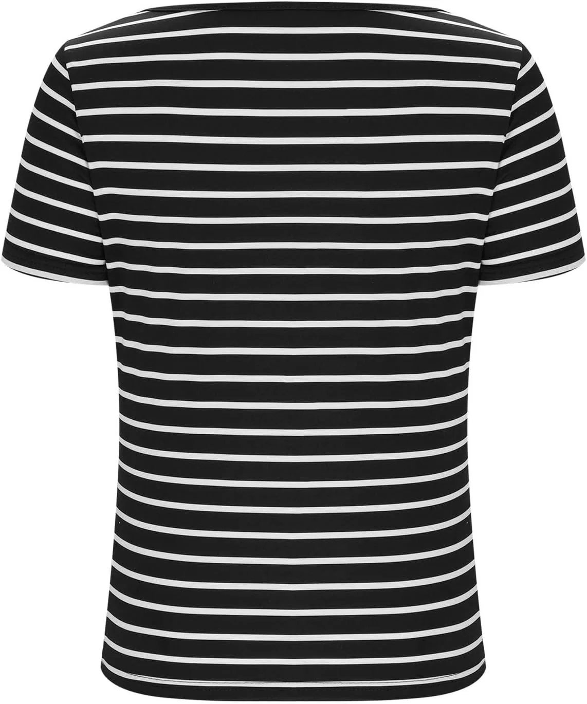 Женская футболка с квадратным вырезом Striped Color Block, Black — фото 4