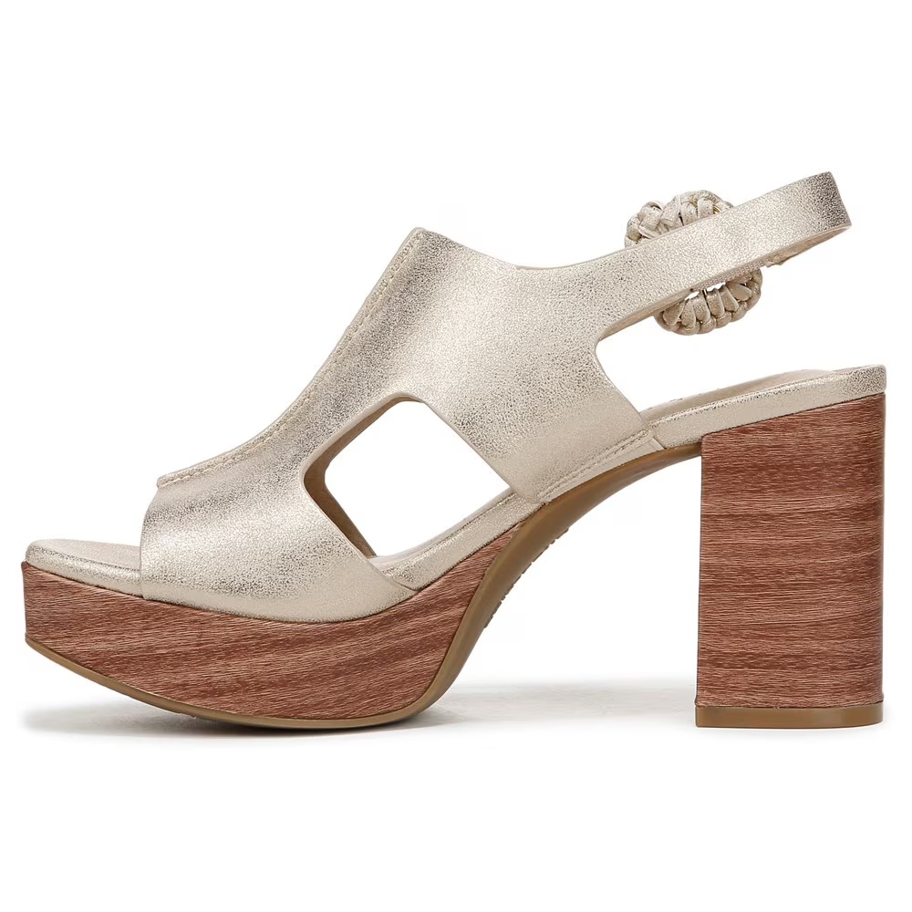 Босоножки на блочном каблуке Audra Lifestride, gold fabric — фото 4