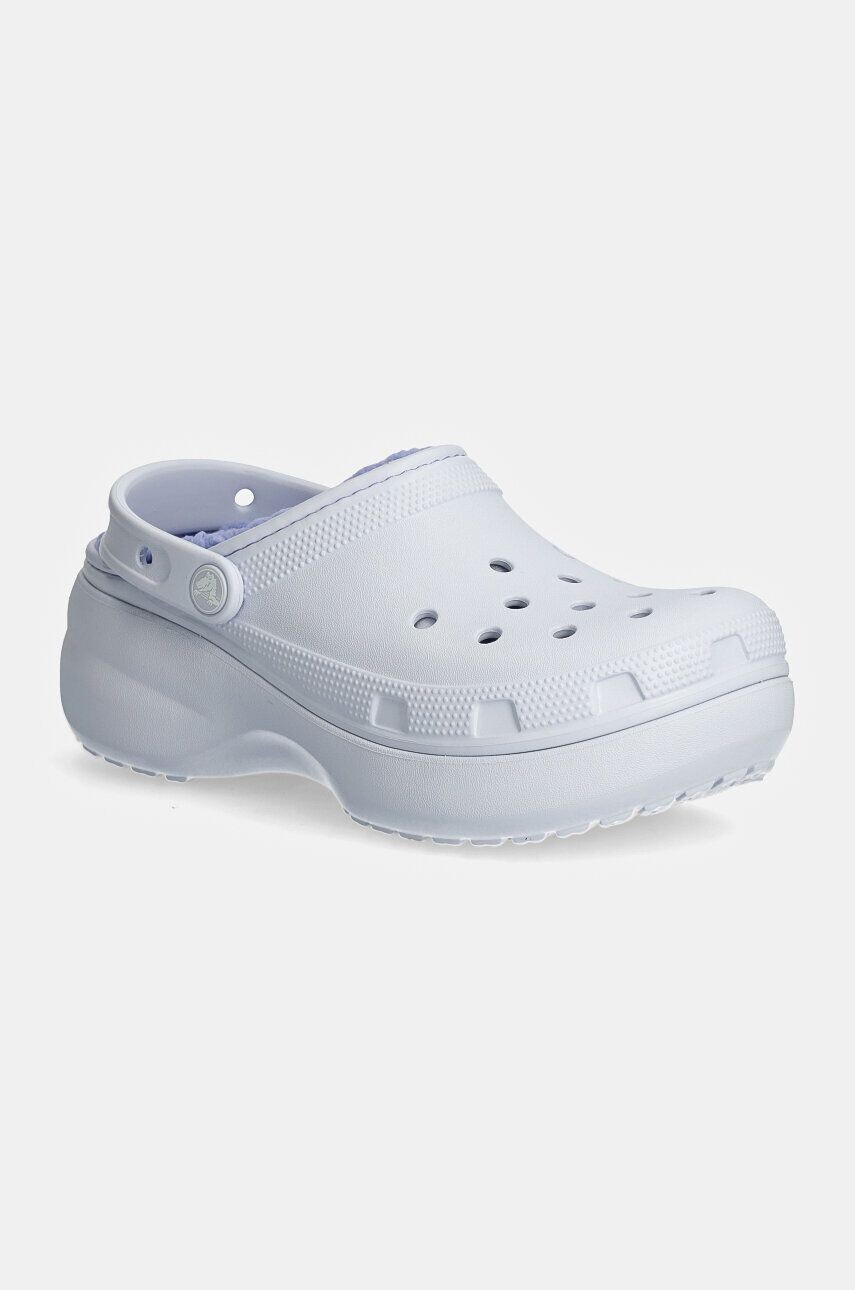 Классические шлепанцы Crocs Clog W на подкладке на платформе, фиолетовый