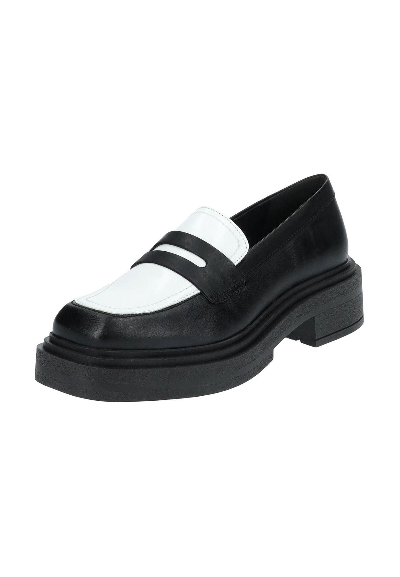 Кожаные/синтетические тапочки STEVE MADDEN, черно-белый