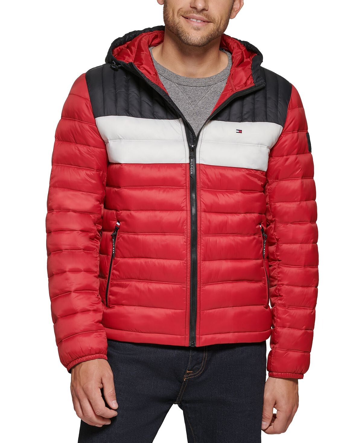 

Мужская стеганая куртка-пуховик с цветными блоками и капюшоном Tommy Hilfiger, мульти, Красный, Мужская стеганая куртка-пуховик с цветными блоками и капюшоном Tommy Hilfiger, мульти