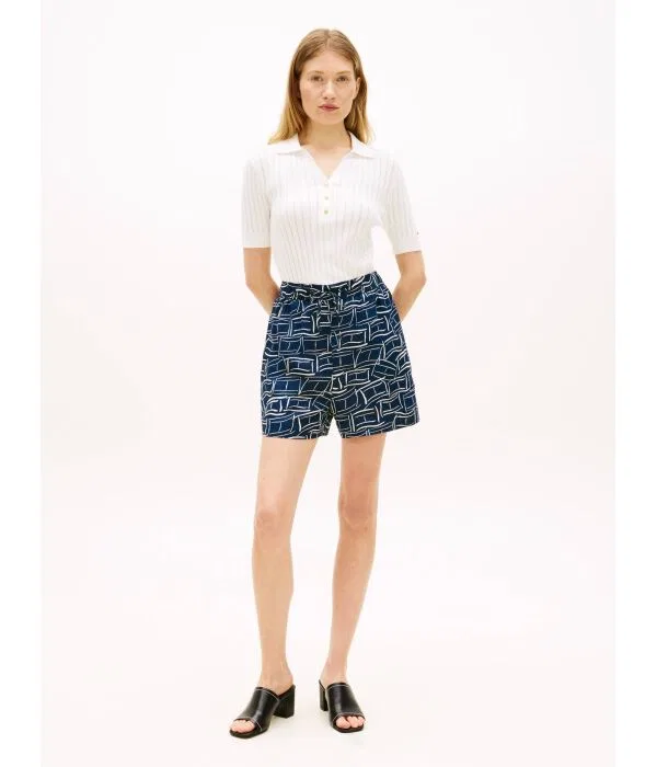 Женские шорты из льна Regular Fit Tommy Hilfiger, Blu Marino — фото 2
