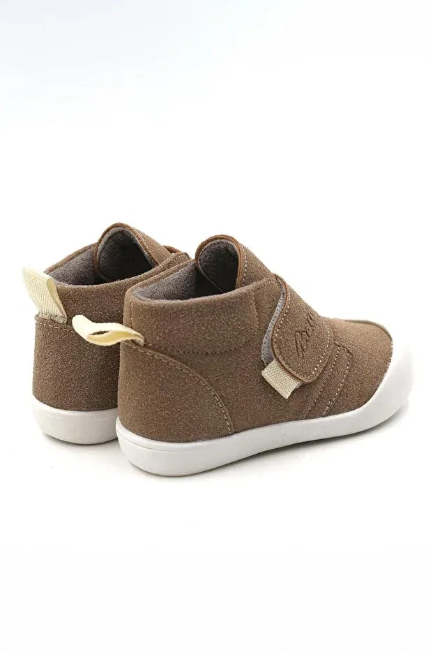 Детские ботинки для девочек с липучкой Poco first step Macco Shoes, Sand — фото 3