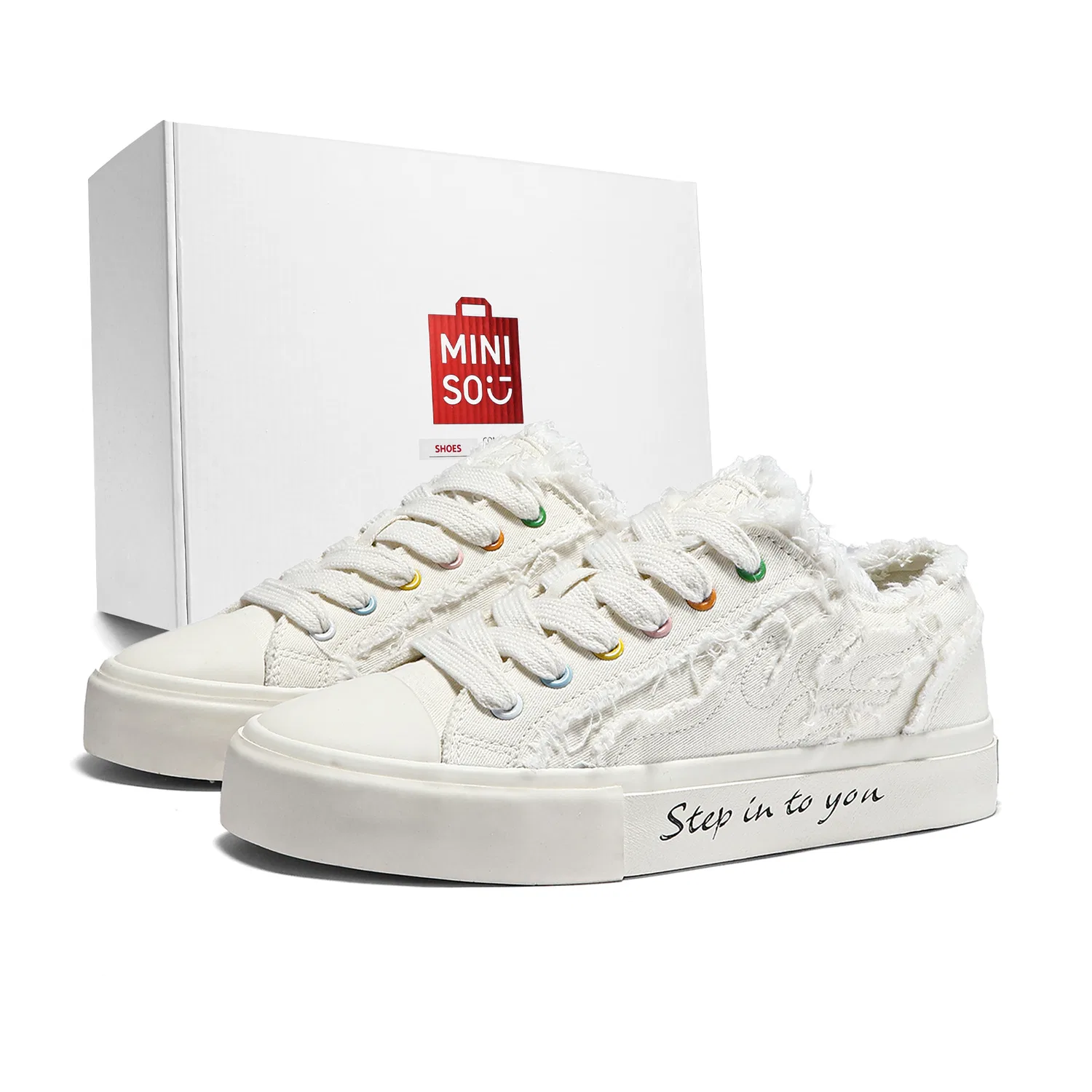 Детские кеды для скейтбординга низкие MINISO, White