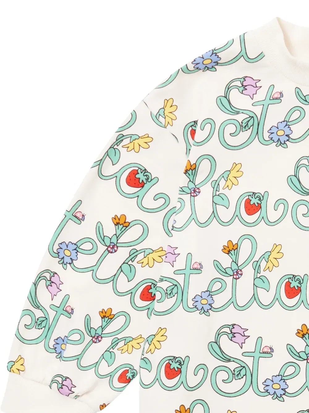 Платье-толстовка Stella Vine с цветочным принтом и логотипом Stella McCartney Kids, белый — фото 3