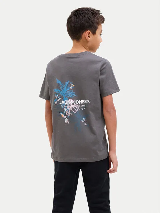 Футболка regular fit Hawaii Jack & Jones Junior, серый — фото 3