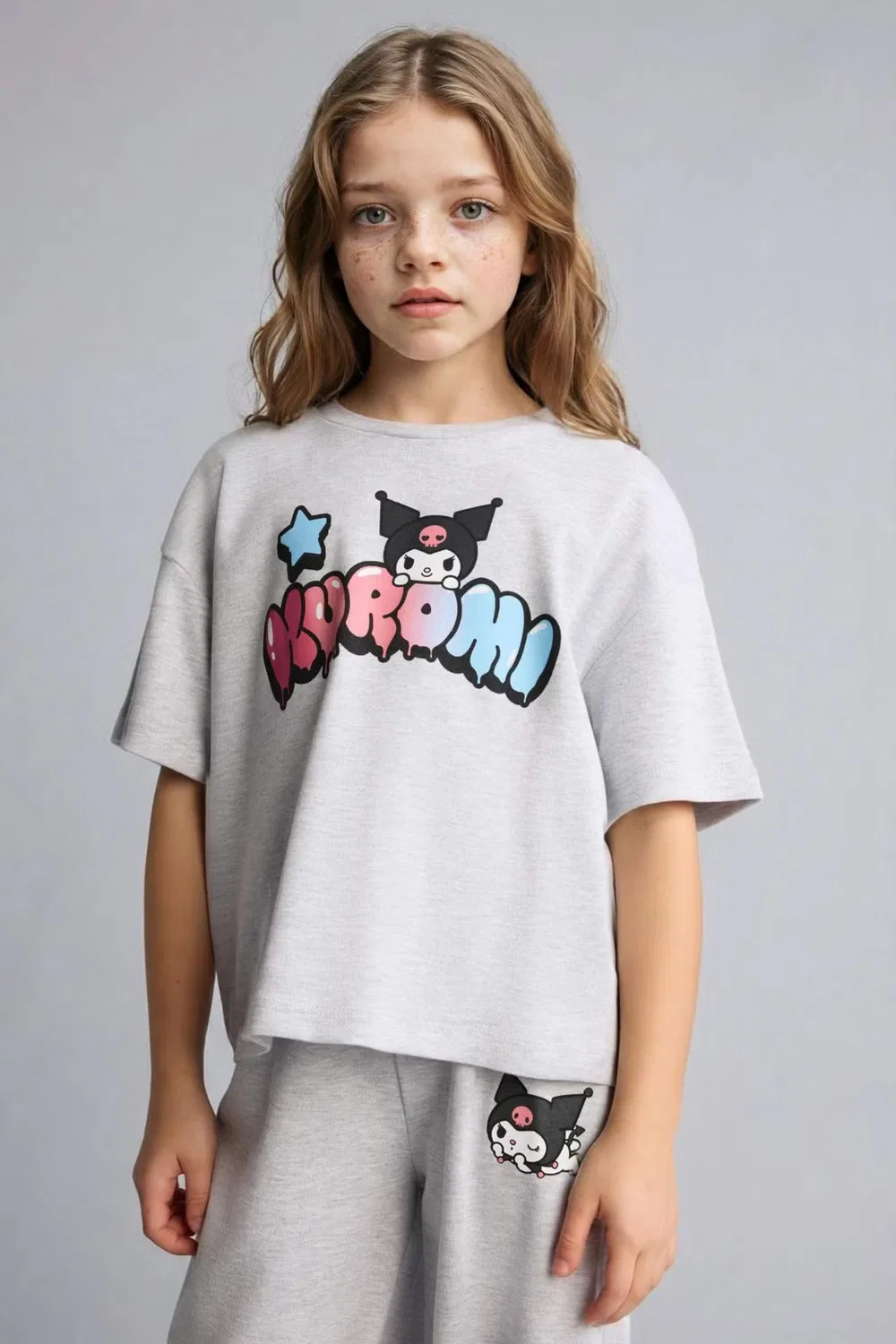 Комплект Hello Kitty с принтом, Defacto, серый — фото 3