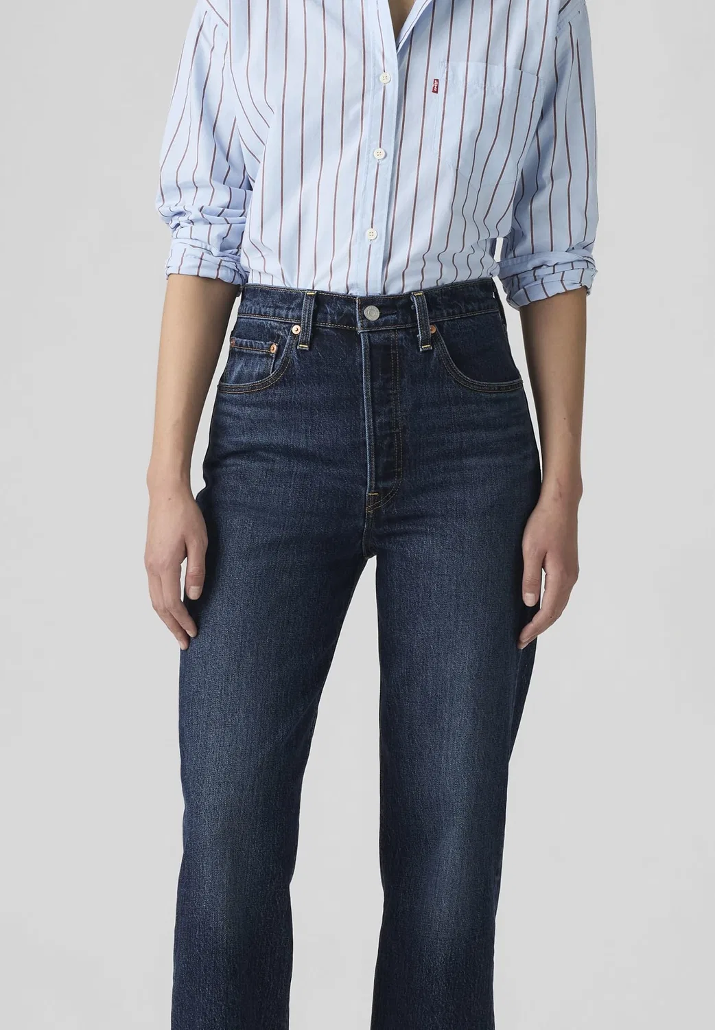 Женские джинсы с высокой посадкой Levi's Ribcage, Apply Now — фото 4