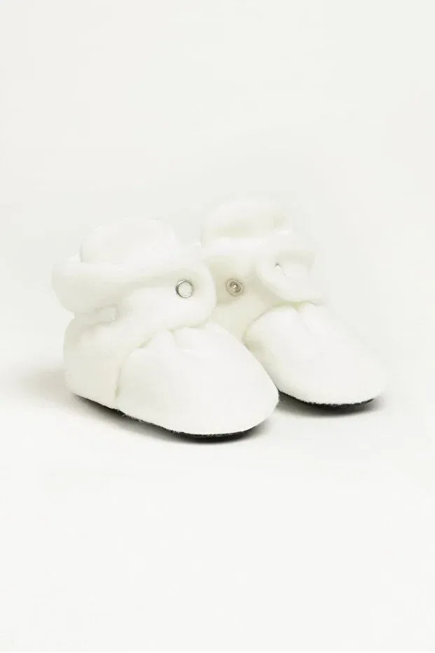 Детские тапочки для новорожденных с флисом Snoozies Babyzilla, White — фото 2