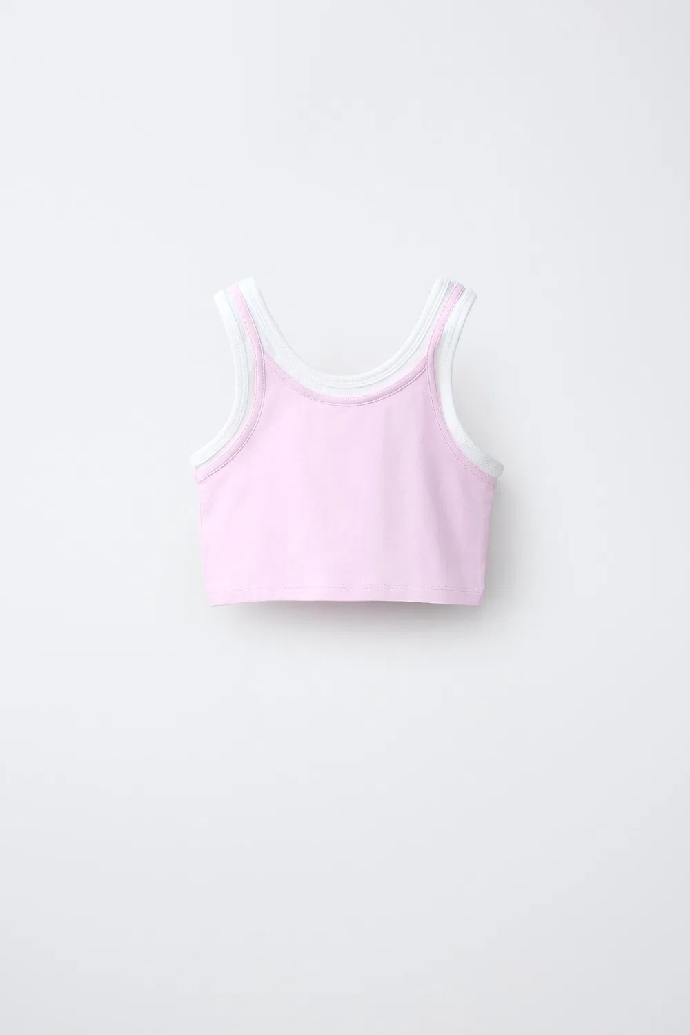 Контрастный двухслойный топ ZARA, Pink
