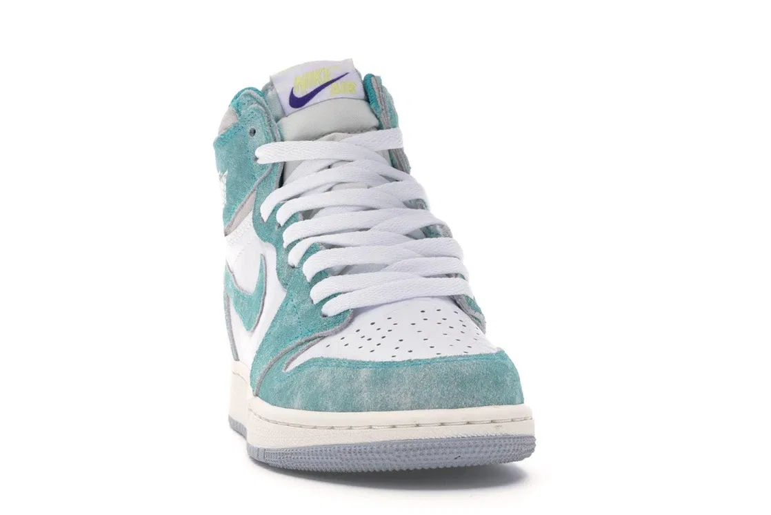 Детские кроссовки lifestyle с принтом Jordan 1 Retro High Turbo Green, Turbo Green/Sail-White-Light Smoke Grey — фото 2