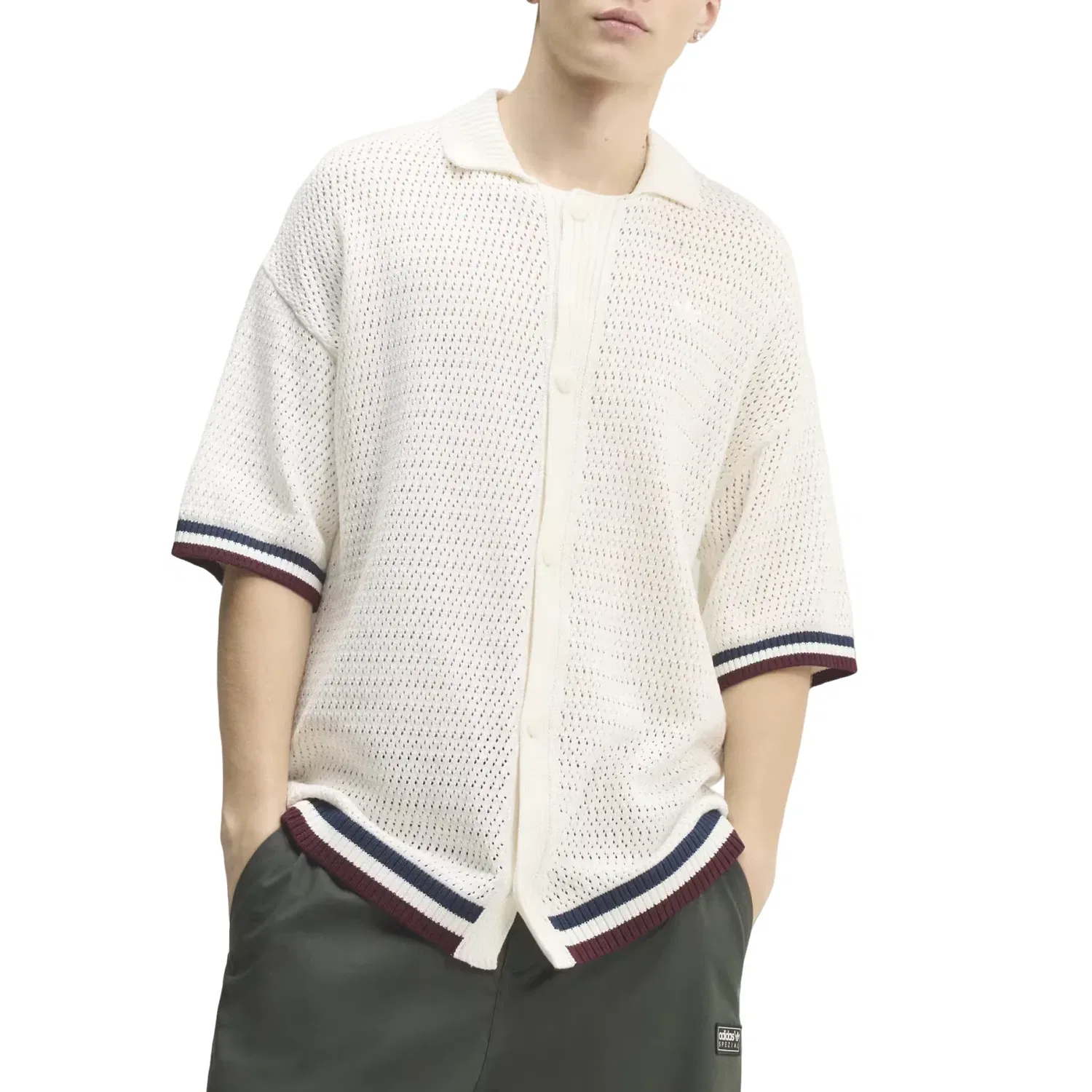 Мужская игровая майка Crochet Jersey Asia Sizing 'Cloud White' adidas, Cloud White — фото 3