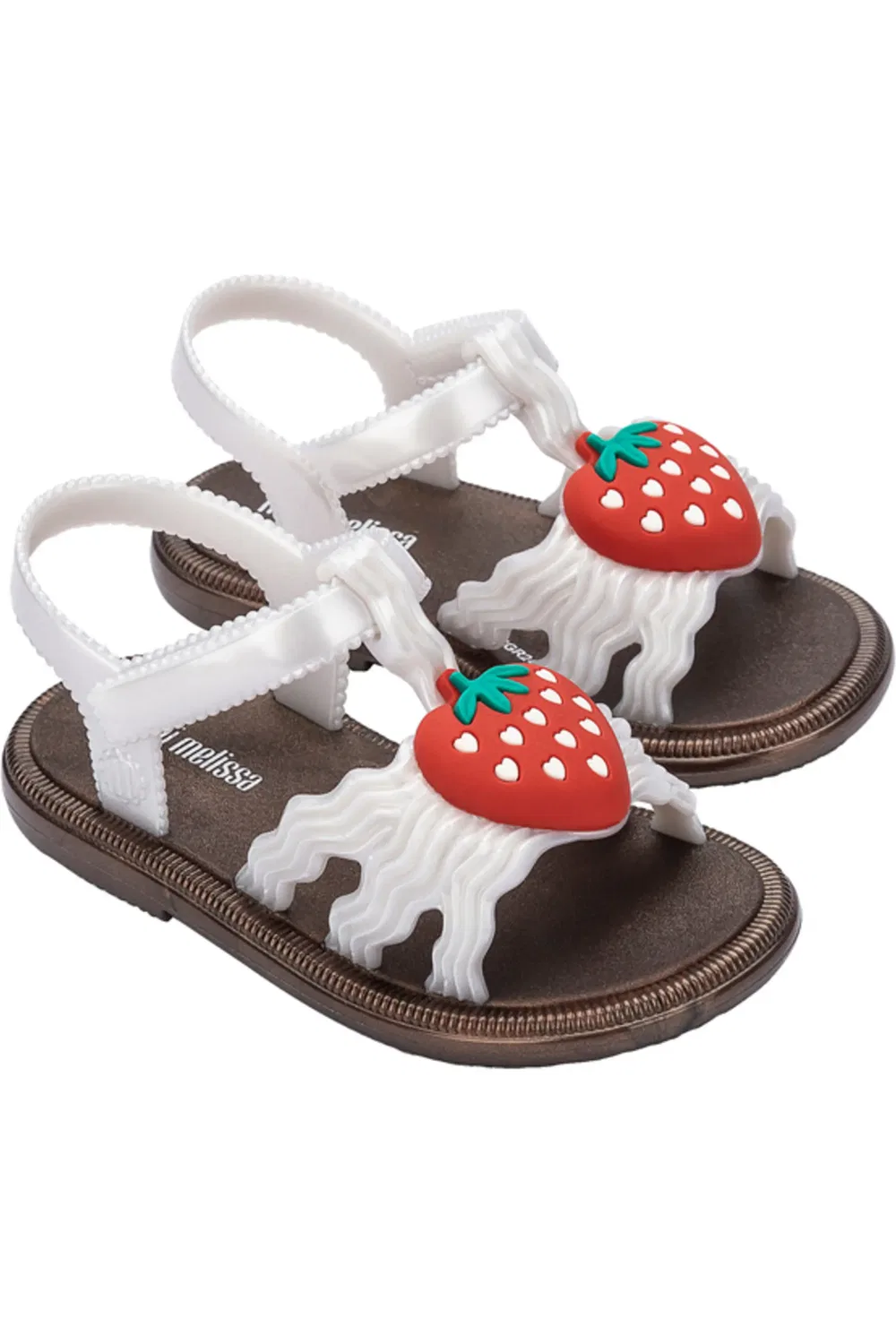 Сандалии детские с регулируемым ремешком Hip Ankle Strap Mini Melissa, Bronze/Pearl White