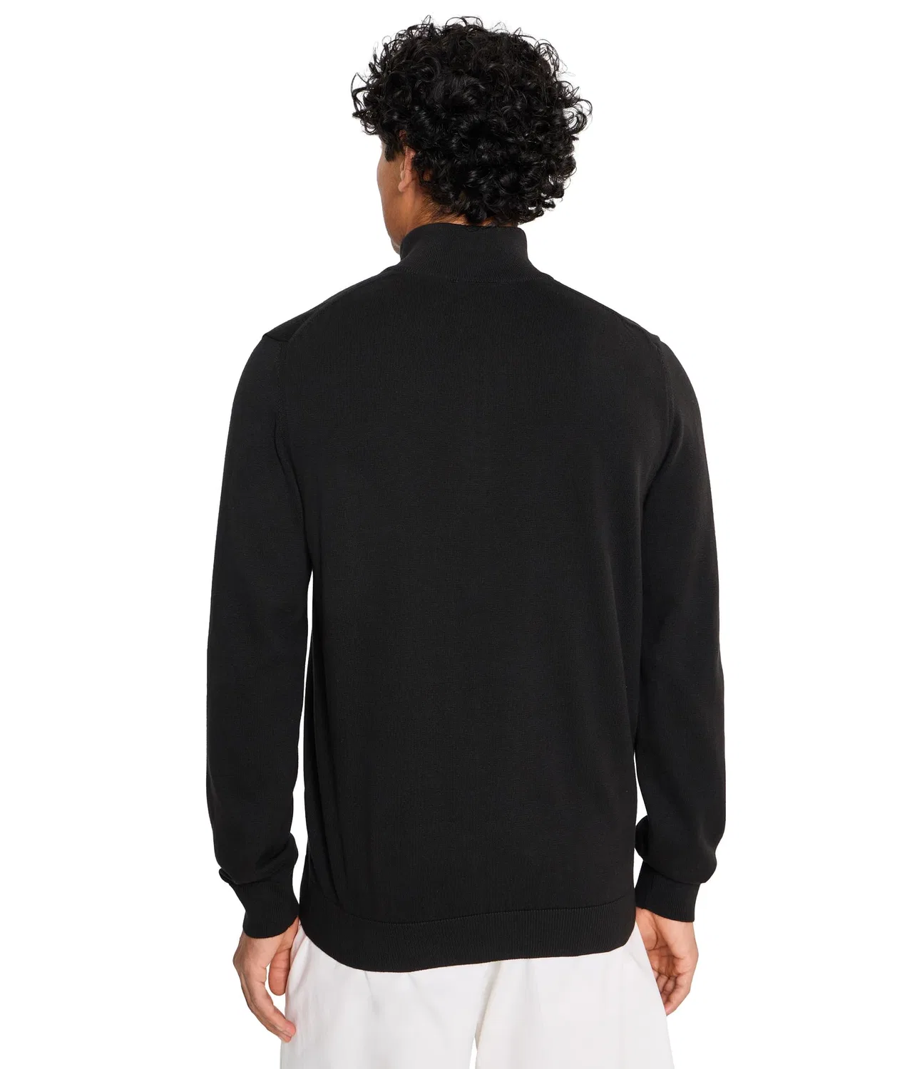 Хлопковый свитер с высоким воротником и застежкой-молнией Lacoste, Black — фото 4