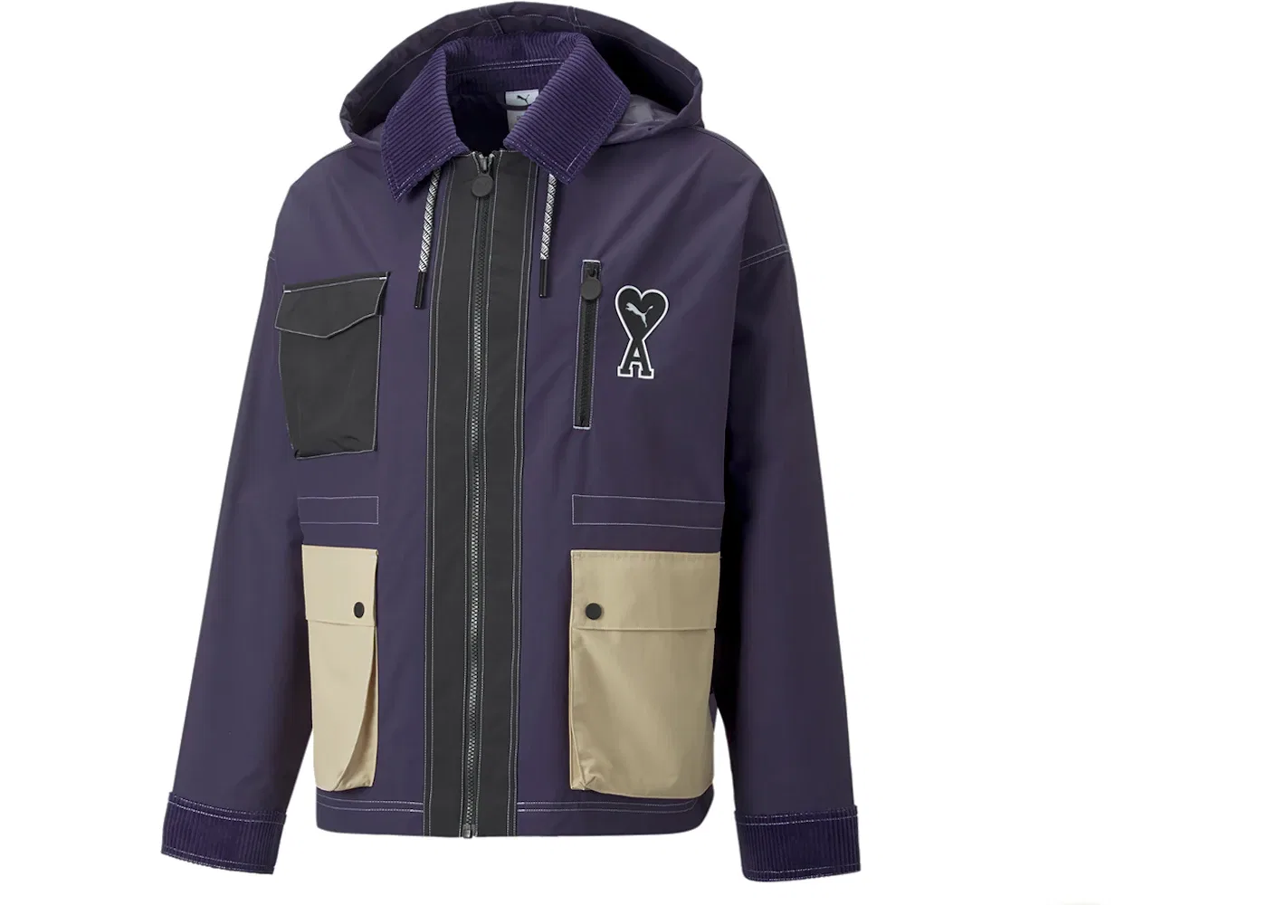 Детская куртка-ветровка с принтом Puma x Ami Woven Jacket, Deep Plum