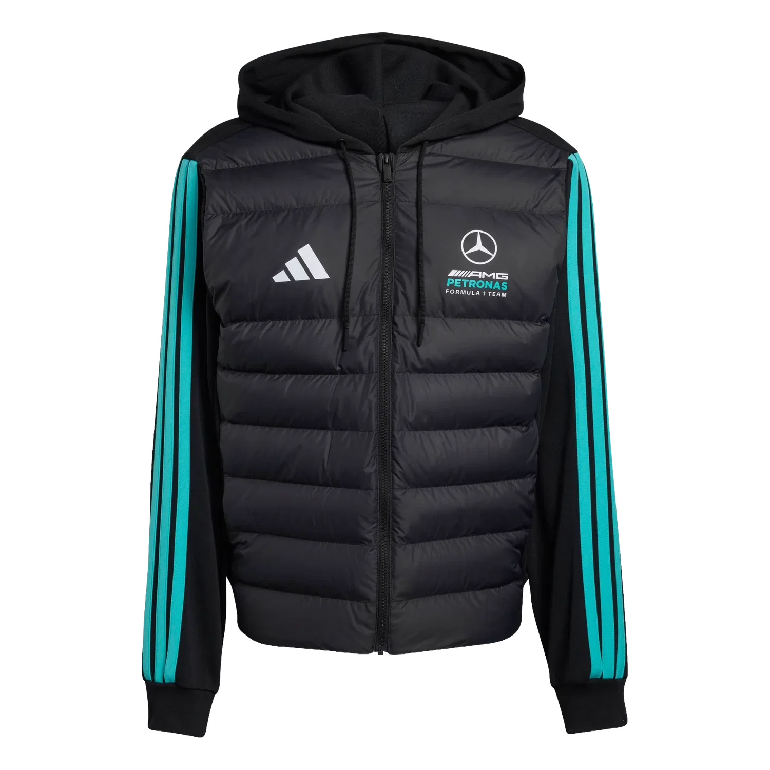 Мужская зимняя куртка с логотипом команды Formula 1 Adidas, черный