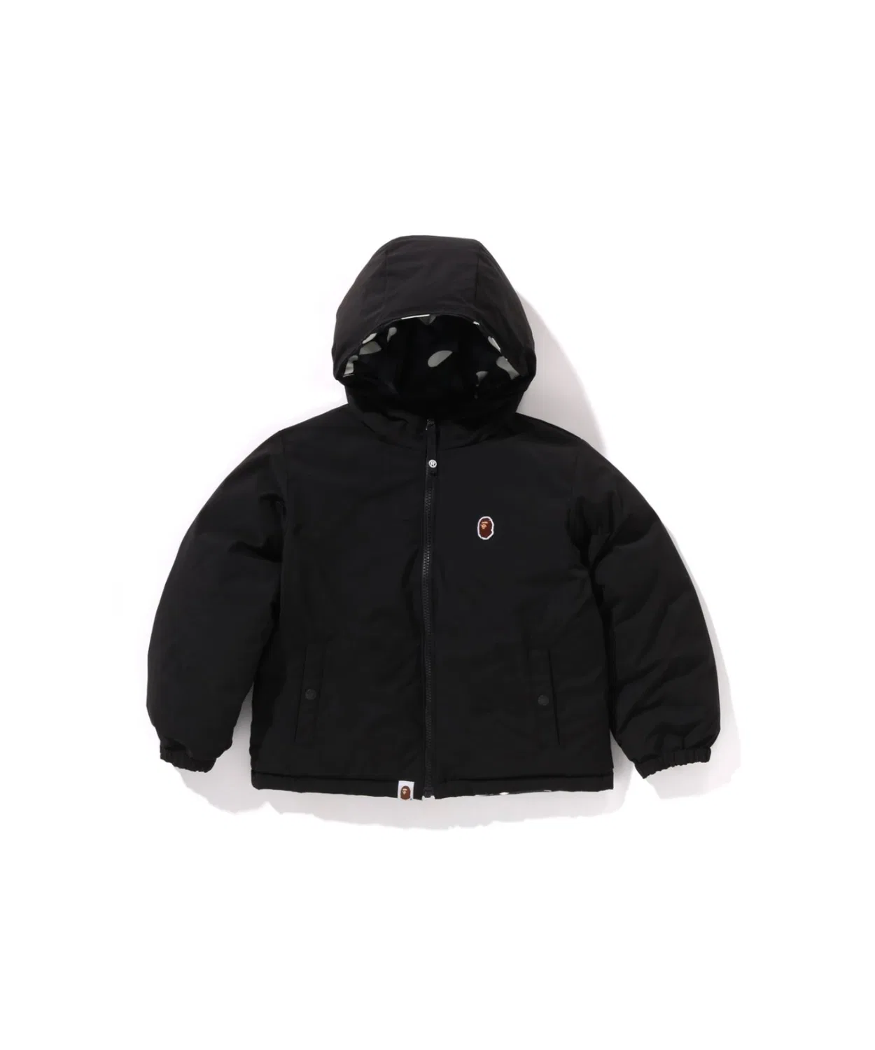 Детский пуховик с капюшоном City Camo Reversible Hoodie Down Jacket A BATHING APE, Black — фото 4