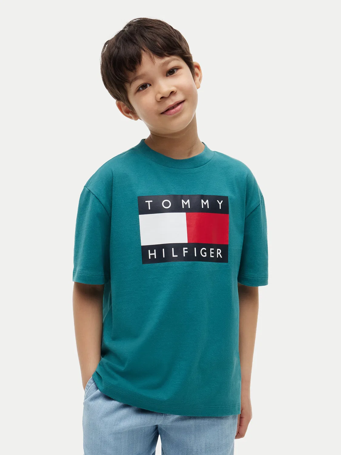 Футболка стандартного кроя для мальчика Heritage Tommy Hilfiger, зеленый