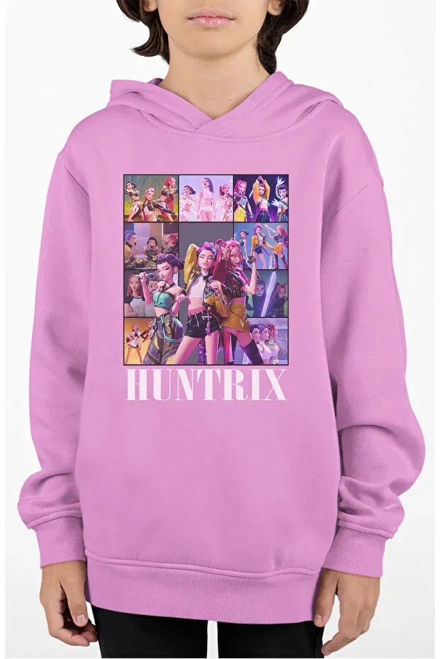 Детское худи с принтом Illustrated Huntrix Fuddy Moda, Lilac