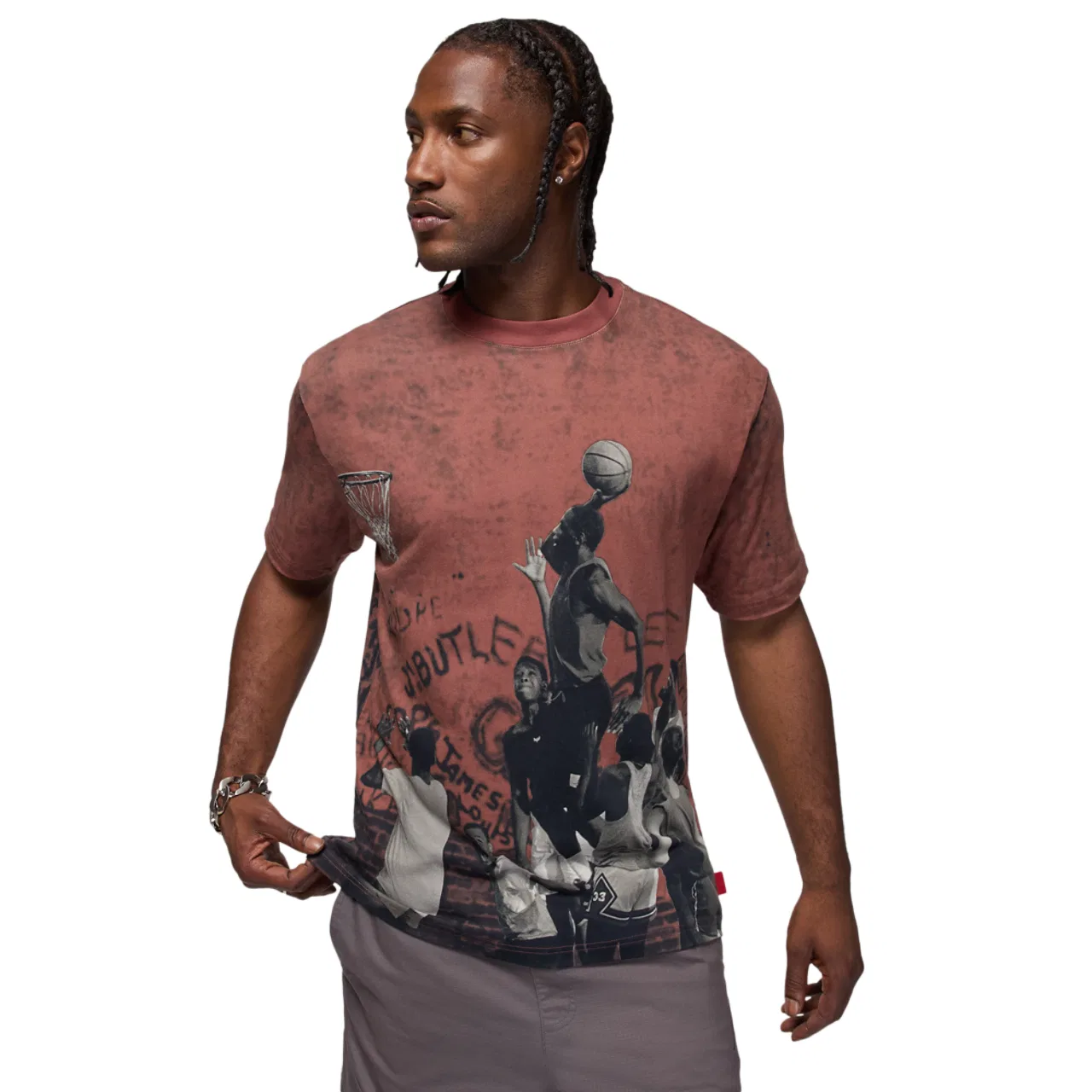 Футболка мужская Air 85 Graphic Crew Jordan, цвет Maroon/Black