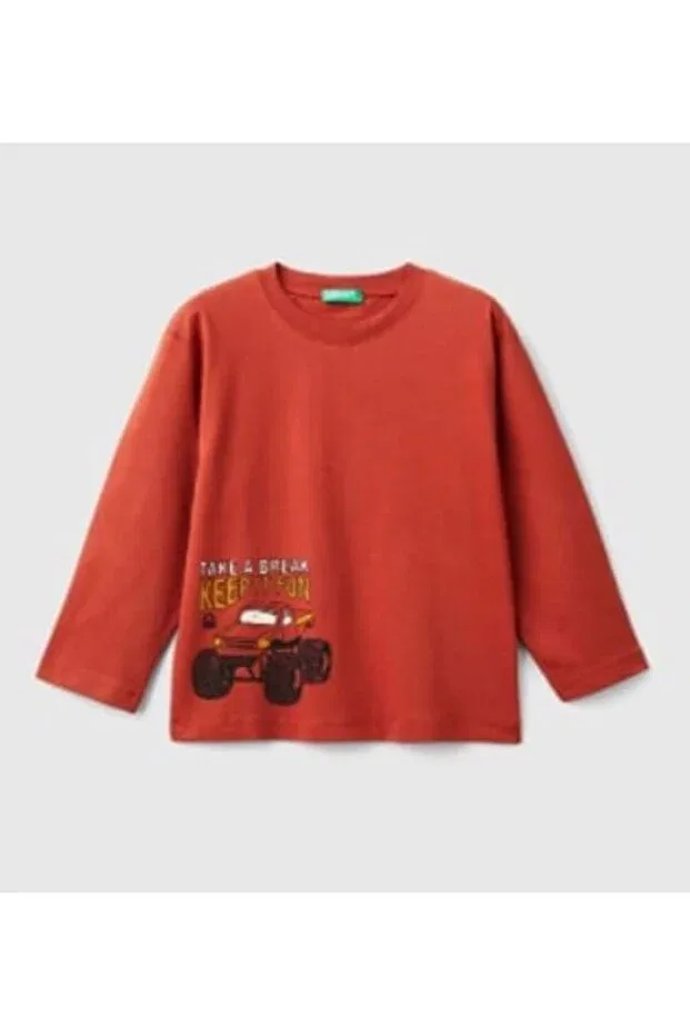 Детская футболка для мальчиков с длинным рукавом United Colors Of Benetton, Burgundy