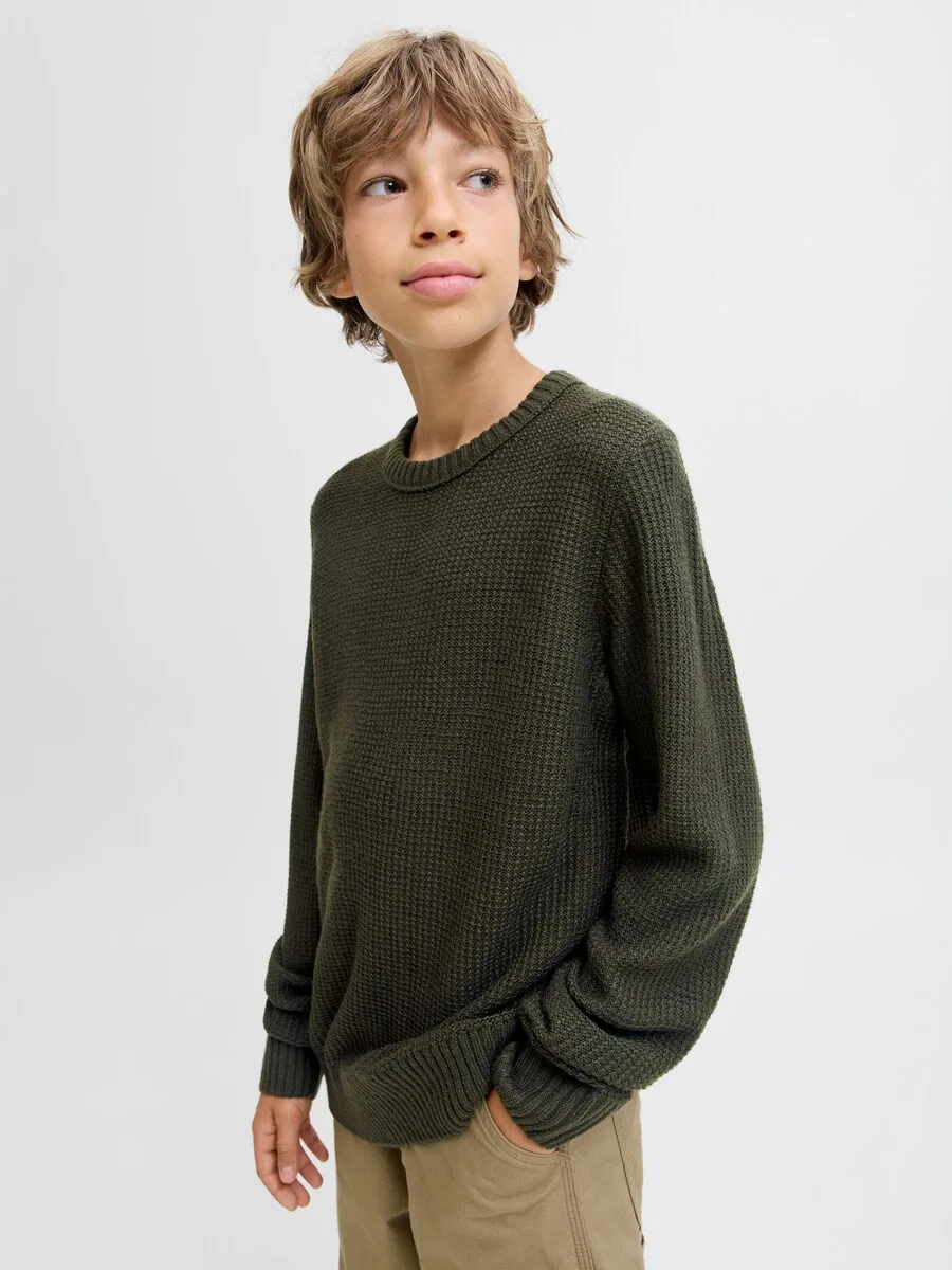 Детский свитер темно-зеленого цвета Jack & Jones Junior — фото 3