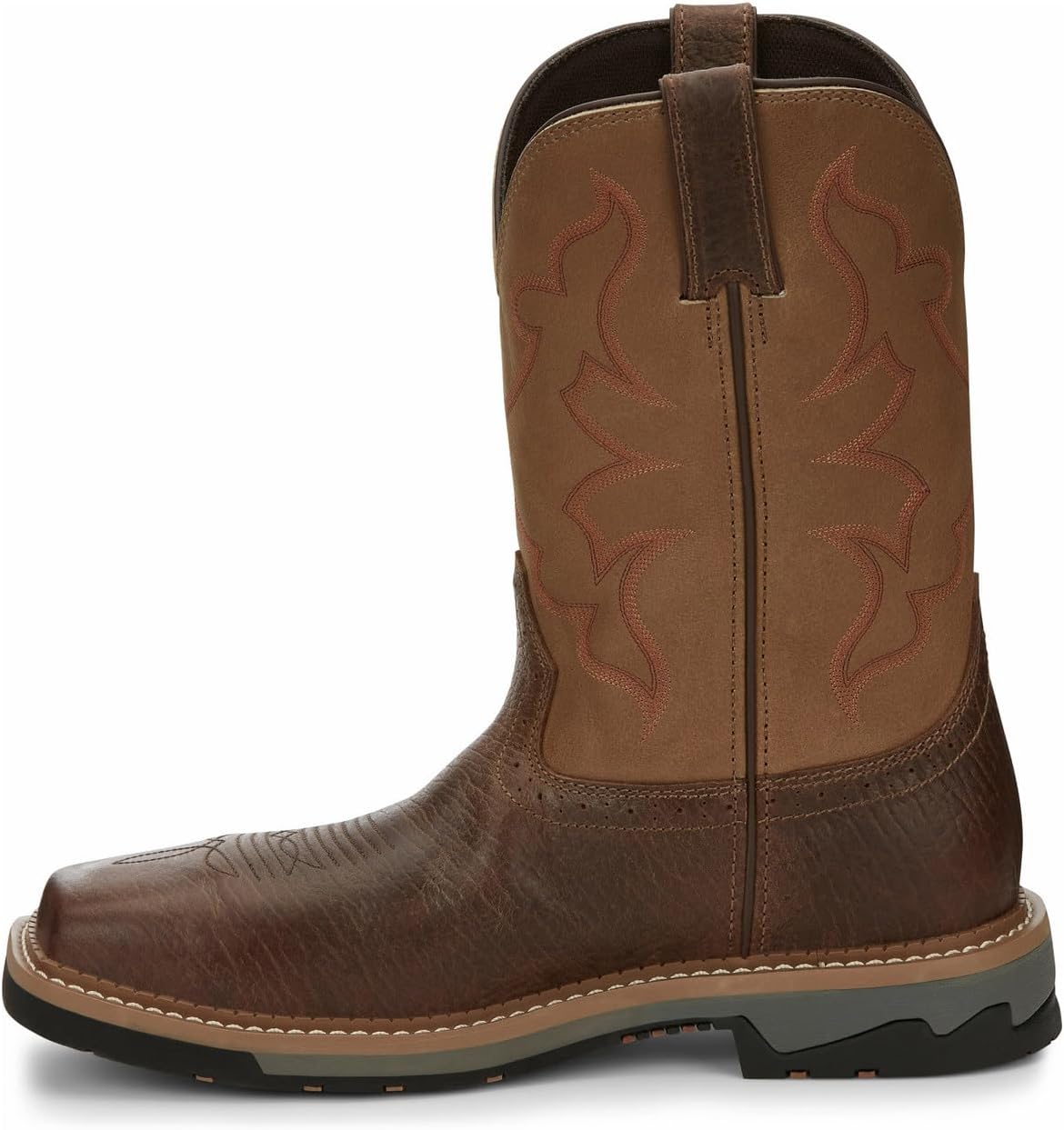 Мужские ботинки Justin Men's Boot Barn Carbide Western Work с композитным носком - Mj2202, коричневый — фото 3
