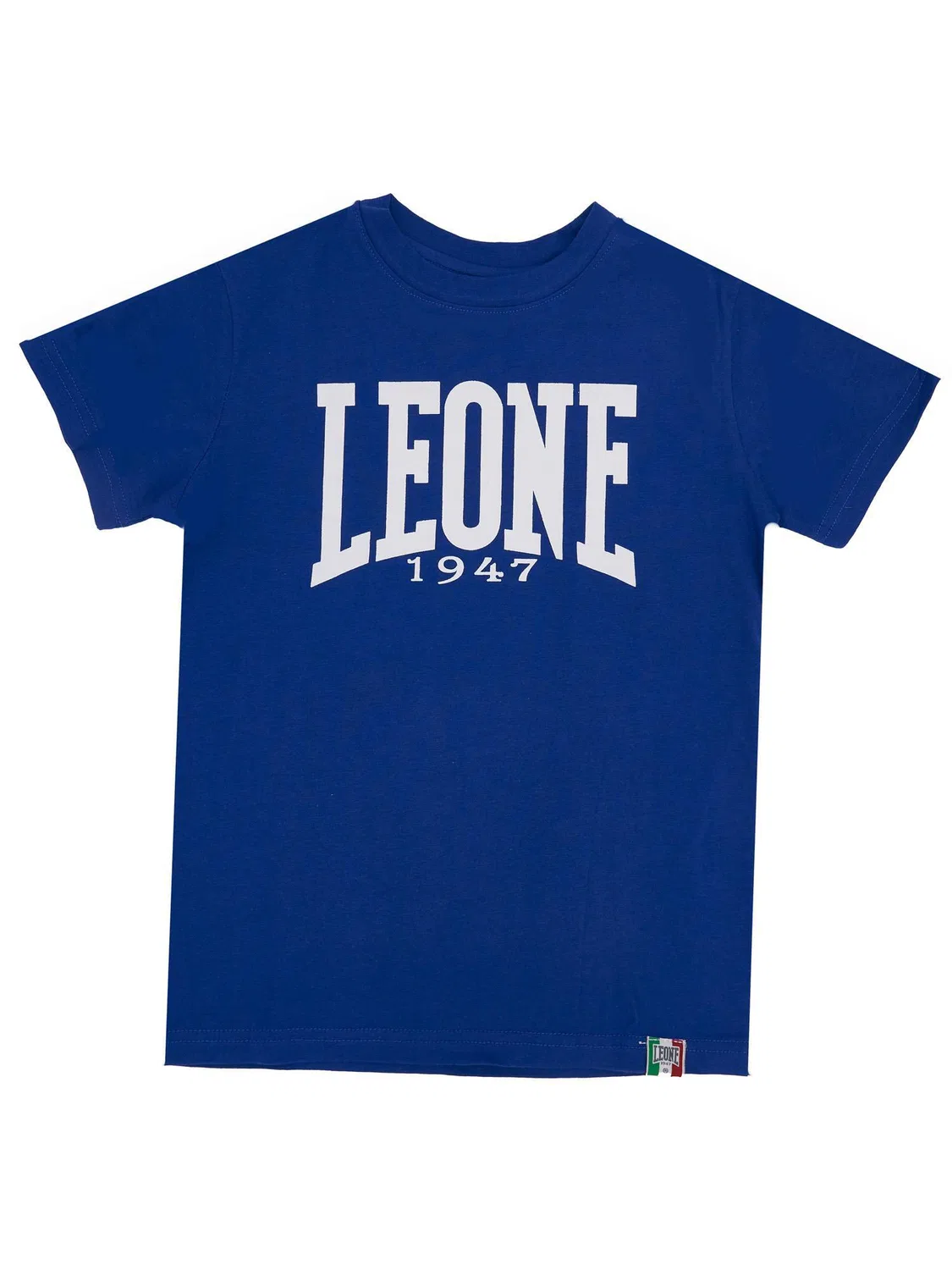 Детская хлопковая футболка с принтом Basic-Kurzarm-T-Shirt fur Kinder mit großem Logo Leone 1947 Apparel, Blau Elektroblau