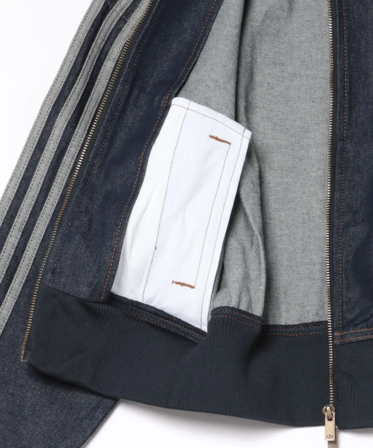 Женская куртка из денима с молнией Firebird Denim Tracktop Adidas, Blue — фото 3