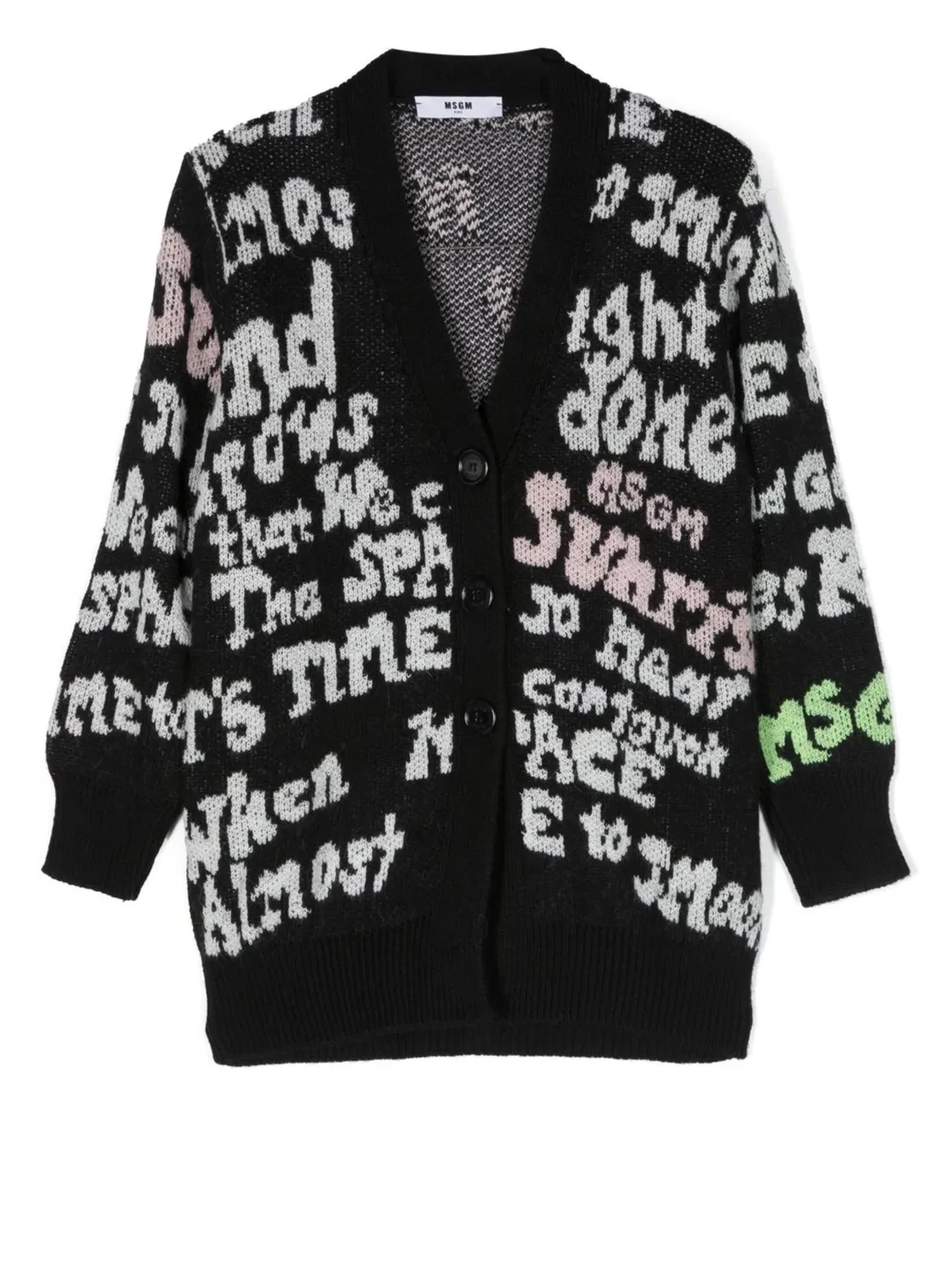 MSGM Кардиган с интарсией - черно-белый