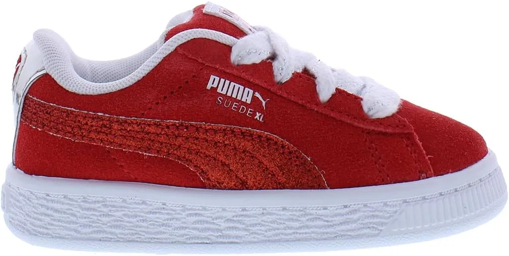 Детские кроссовки для мальчиков Suede XL PUMA, Candy Red/Ice White/Silver/Bloody Red