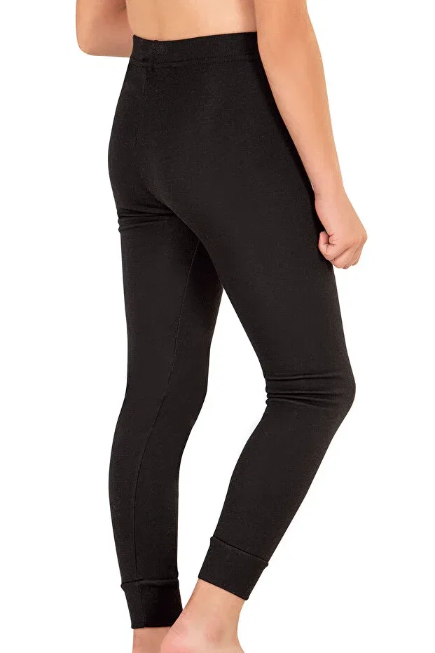 Детское термобелье для девочек ребристое Özkan Underwear, Black — фото 4